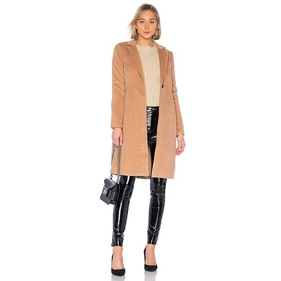 Revolve x Lover + Friends Storm Camel Tan One Button Long Over Coat Jacket Sz S - Picture 1 of 6